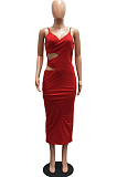 Fashion Sexy Pure Color Sling Tight Dress H1639
