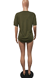 Euramerican Sexy V Neck Casual T-Shirts H1643 