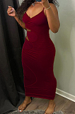 Fashion Sexy Pure Color Sling Tight Dress H1639