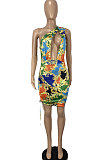 Women Shirred Detail Navel Exposure Package Buttocks Mini Dress CY1325