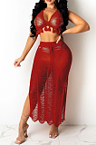 Sexy Small Tassel Boob Tube Top Knit Beach Skirts Sets TRS1151