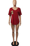 Euramerican Sexy V Neck Casual T-Shirts H1643 