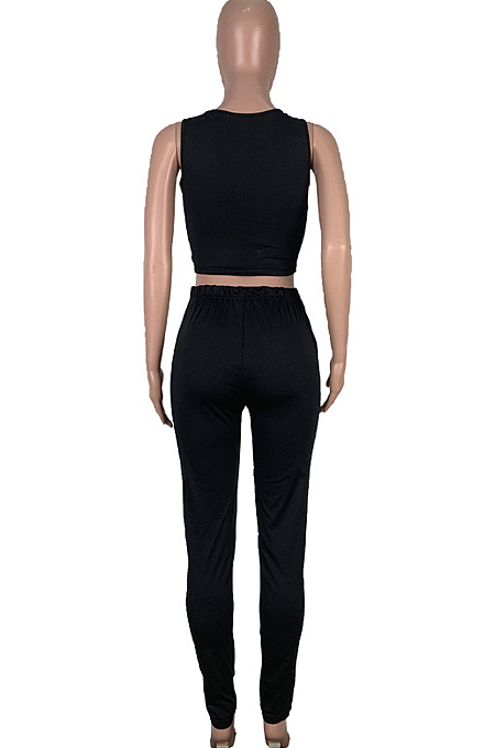 Summer Casual Vest Long Pants Sports Two-Piece MMS8035