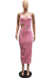 Fashion Sexy Pure Color Sling Tight Dress H1639