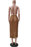 Sexy Small Tassel Boob Tube Top Knit Beach Skirts Sets TRS1151