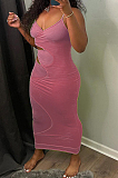 Fashion Sexy Pure Color Sling Tight Dress H1639