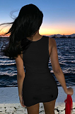 Summer Solid Color Sleeveless Vest Dress TC066