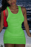 Summer Solid Color Sleeveless Vest Dress TC066