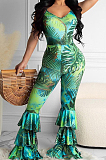 Euramerican Beach Print Cultivate One's Morality Sling Jumpsuits QSS5086