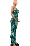Euramerican Beach Print Cultivate One's Morality Sling Jumpsuits QSS5086