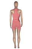 Casual Wrinkle High Waist I-Shaped Vest Shorts Sets HAA9085