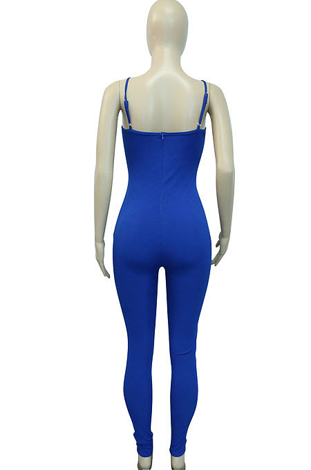 Women Condole Belt Eyelet Bind Sexy Bodycon Jumpsuits Q843