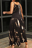 Fashion Have Pocket Open Fork Tie Dye Sling Dress QSS2707