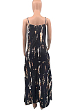 Fashion Have Pocket Open Fork Tie Dye Sling Dress QSS2707
