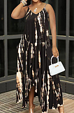 Fashion Have Pocket Open Fork Tie Dye Sling Dress QSS2707