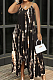 Fashion Have Pocket Open Fork Tie Dye Sling Dress QSS2707