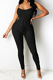 Women Condole Belt Eyelet Bind Sexy Bodycon Jumpsuits Q843