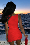 Summer Solid Color Sleeveless Vest Dress TC066