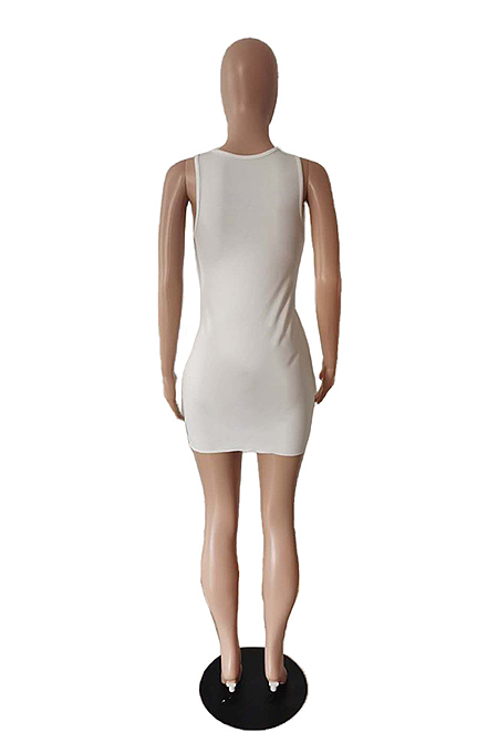 Summer Solid Color Sleeveless Vest Dress TC066