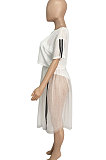 Women Sport Vest Jumpsuit Net Yarn Skirts Three Pieces Q864