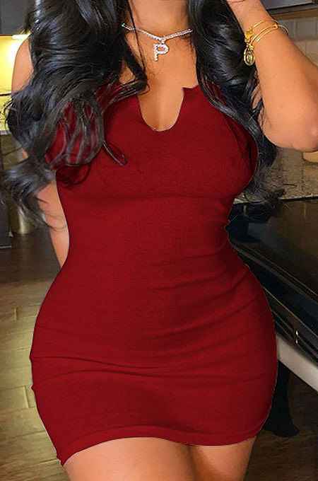 Condole Belt Vest Deep V Neck Cultivate One's Morality Sexy Mini Dress Q862