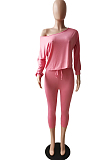 Fashion Casual Inclined Shoulder Loose Two-Piece JG033