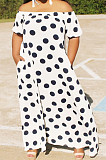 Euramerican Chiffon Point Boat Neck Beach Have Pocket Loose Dress QY5057