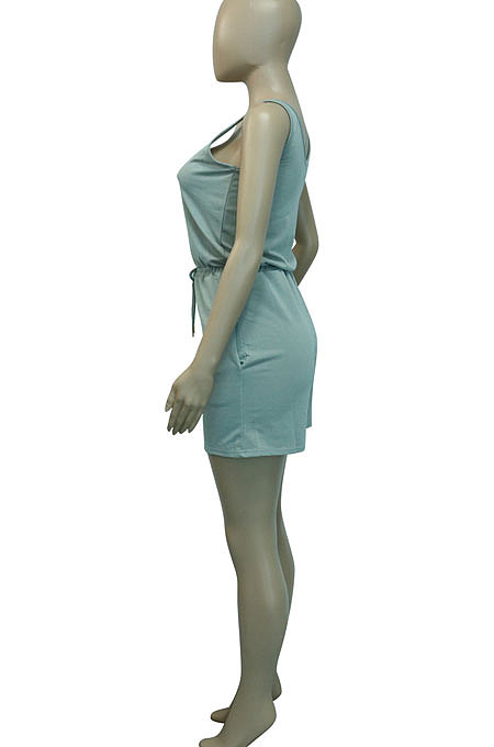 Pure Color Vest Sleeveless Romper Shorts Q845