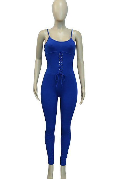 Women Condole Belt Eyelet Bind Sexy Bodycon Jumpsuits Q843