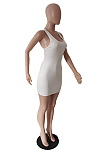 Summer Solid Color Sleeveless Vest Dress TC066