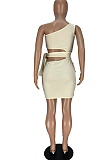 Sexy Package Buttocks Waist Hollow Out One Shoulder Dress WJ5216 