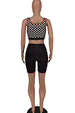 Women Sexy Plaid Printing Casual Shorts Sets NRS8043