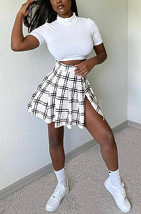  New Style Casual Summer T-Shirt Slaid Skirt Suits  MLD5043