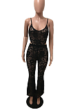 Euramerican Sexy Lace Sling Wide Leg Jumpsuits JLX6932