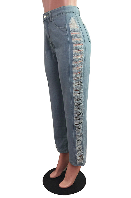 Fashion Shift Hole Culitvate One's Morality Cowboy Pants JLX6890