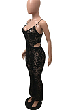 Euramerican Sexy Lace Sling Wide Leg Jumpsuits JLX6932