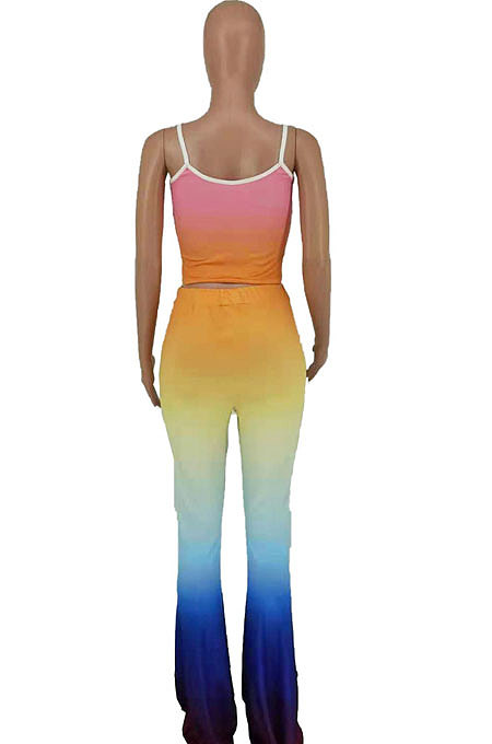 Condole Belt Gradual Change Flare Leg Pants Two-Pieces AYW8012