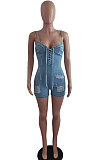 Summer Sexy Sling Backless Cowboy Jumpsuits JLX3001