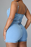 Summer Sexy Sling Backless Cowboy Jumpsuits JLX3001