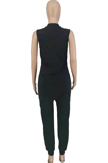 Women Loose Pocket Sleeveless Casual Jumpsuit AYW6005
