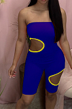 Euramerican Sexy Boob Tube Top Hole Color Matching Jumpsuits MN8355 