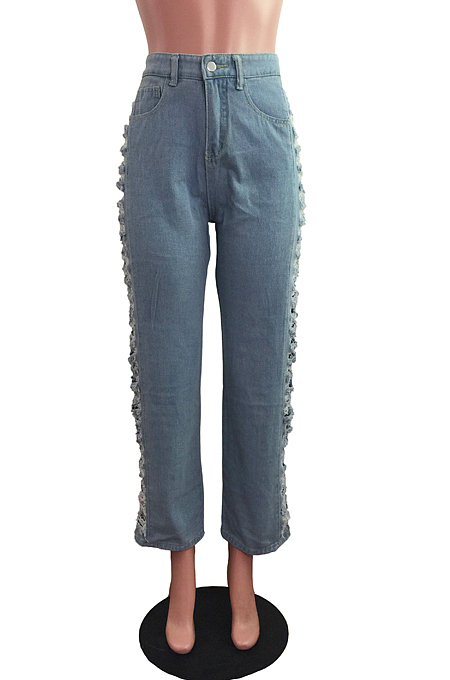 Fashion Shift Hole Culitvate One's Morality Cowboy Pants JLX6890