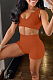 Sexy Pure Color Deep V Screw Thuead Sports Two-Piece YX9281