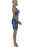 Euramerican Women Sexy Printing Hollow Out Skirts Sets AYW8017