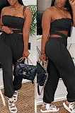 Sexy Stretch Boob Tube Top Cross Double Waist Band Have Pocket Two-Piece MN8357
