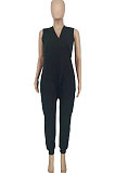 Women Loose Pocket Sleeveless Casual Jumpsuit AYW6005