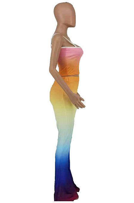 Condole Belt Gradual Change Flare Leg Pants Two-Pieces AYW8012