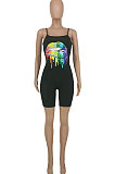 Personality Lips Printing Romper Shorts AYW6002