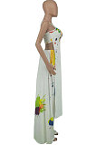 Splash-Ink Condole Belt Backless Pants Sets AYW8001
