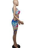 Women Sexy Navel Exposure Dew Waist One Shoulder Hollow Out Mini Dress BLK2107